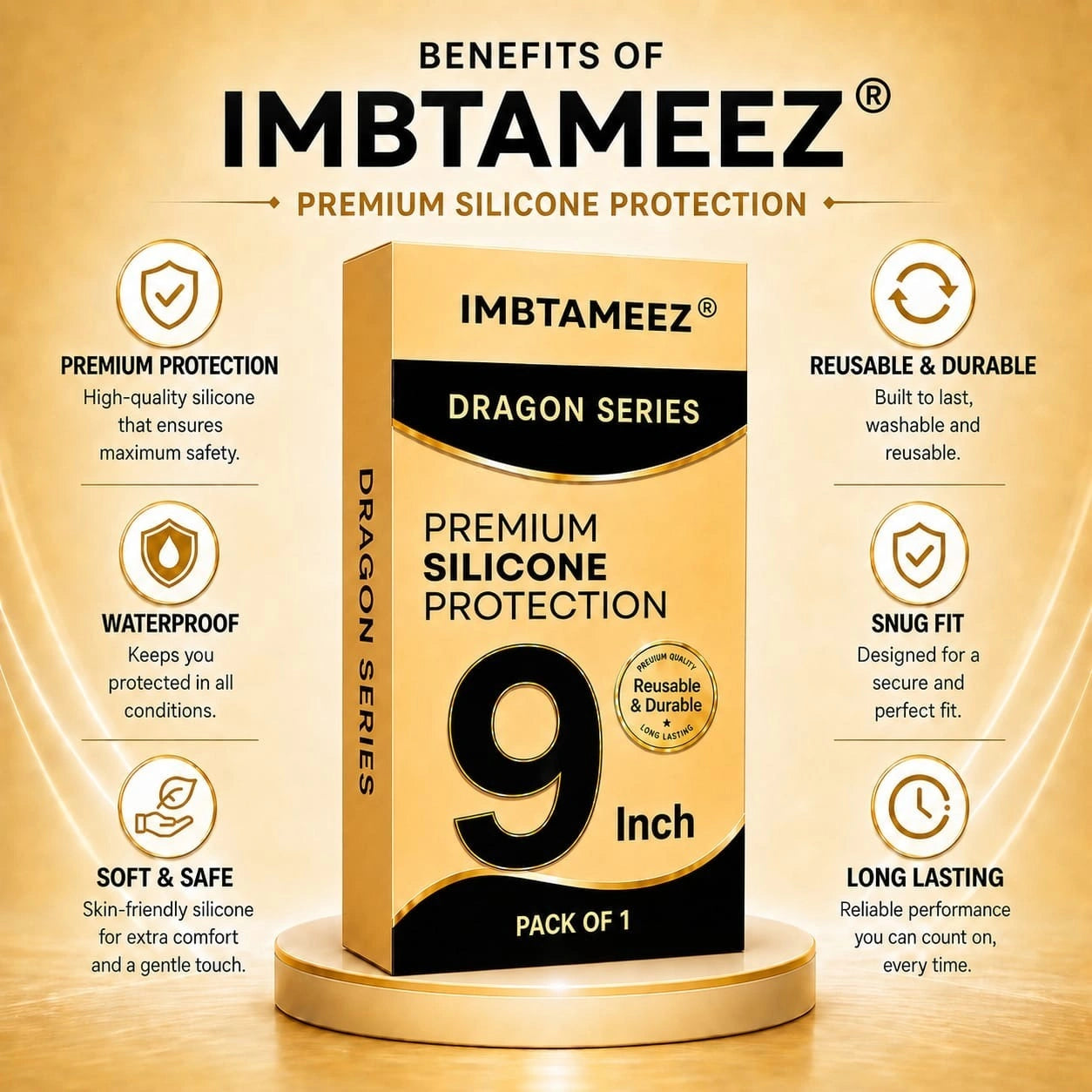 Imbtameez Dragon Series Premium Silicone Protection – 9 Inch, Pack of 1