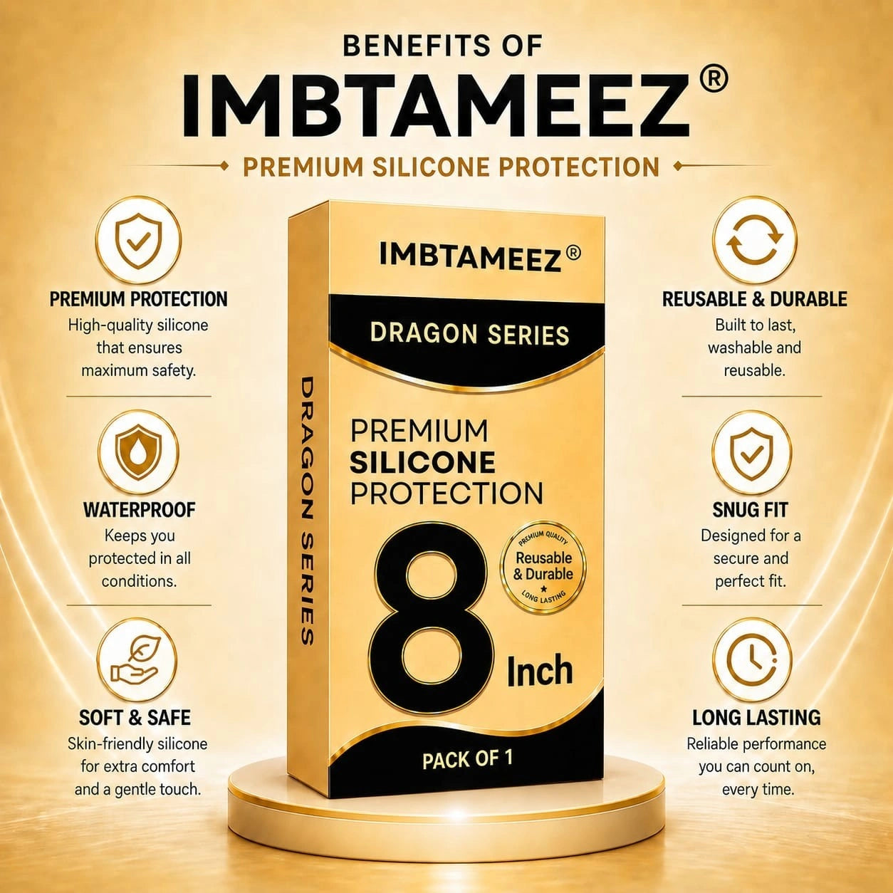 Imbtameez Dragon Series Premium Silicone Protection – 8 Inch, Pack of 1